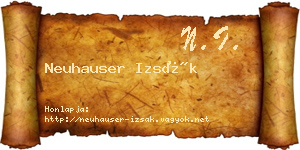 Neuhauser Izsák névjegykártya